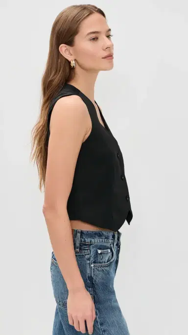 LE BOP Simone Satin Vest Black 6 | Thumbnail 4 LE BOP Simone Satin Vest Black 6 | Thumbnail 4