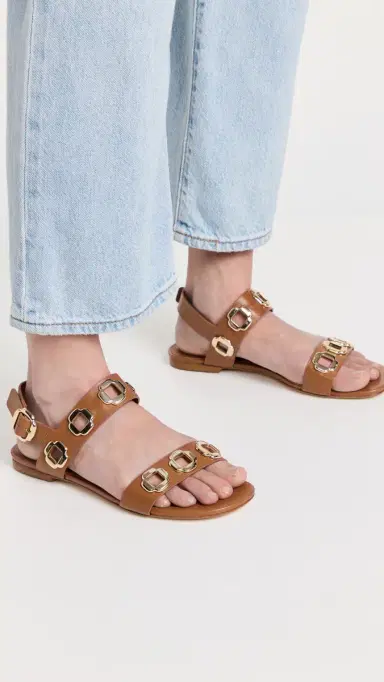 Larroudé Milan Sandals Caramel | Thumbnail 3