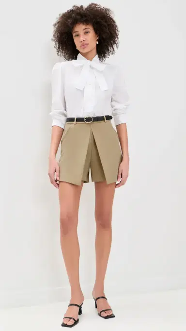 Self-Portrait Twill Skort Beige | Thumbnail 5 Self-Portrait Twill Skort Beige | Thumbnail 5