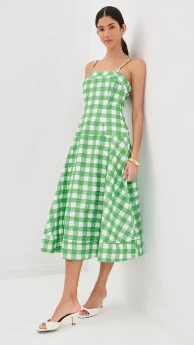 Rosie Assoulin Drop Me A Note Dress Grass Green 4 | Thumbnail 2