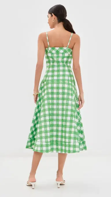 Rosie Assoulin Drop Me A Note Dress Grass Green 4 | Thumbnail 3