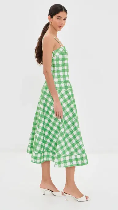 Rosie Assoulin Drop Me A Note Dress Grass Green 4 | Thumbnail 4