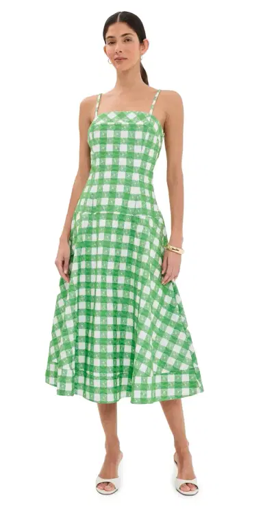 Rosie Assoulin Drop Me A Note Dress Grass Green 4 | Thumbnail 1