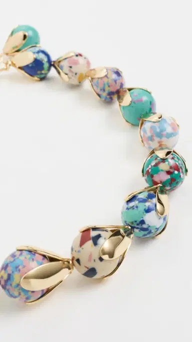 Lele Sadoughi Palm Necklace Terrazzo Multi One Size | Thumbnail 4