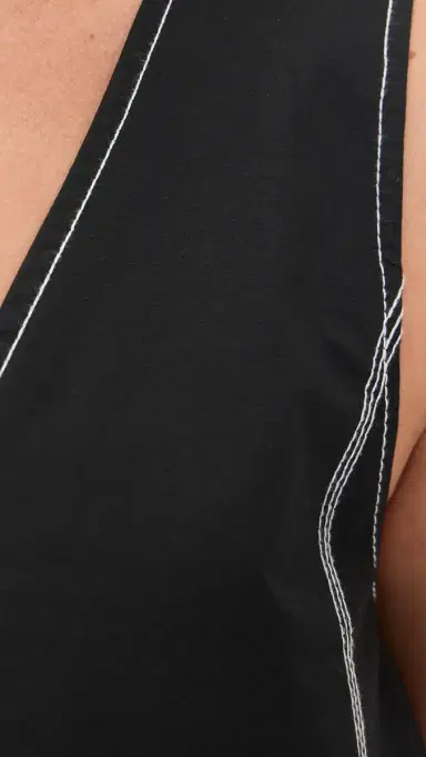 GANNI Stretch Cotton A-line Top Black | Thumbnail 6