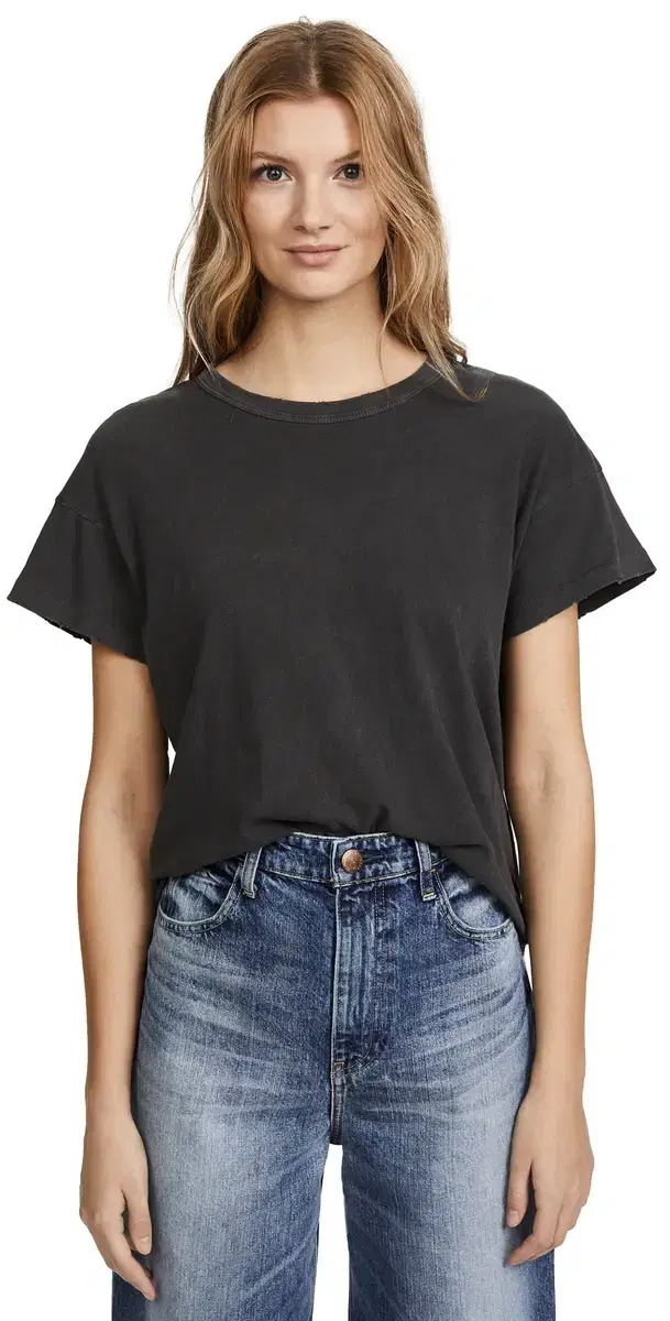 The Boxy Crew Tee Washed Black