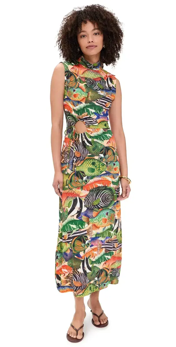 Sleeveless Fish Sea Dress Fish Sea Multicolor