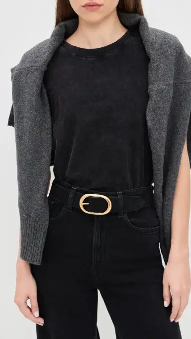 Favorite Daughter The Suede Jean Belt Black/Antique Brass | Thumbnail 3
