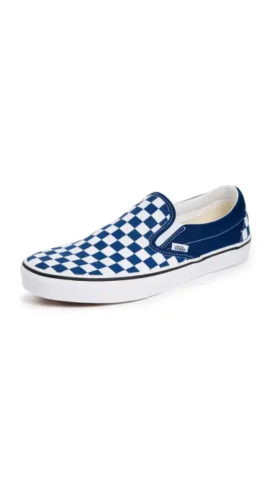 Vans U Classic Slip-On Sneakers Checkerboard True Blue M 11 | Thumbnail 6