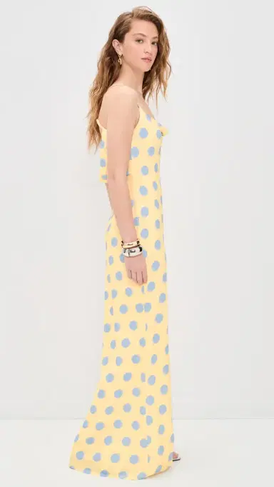 AFRM Kim Dress + Hair Wrap Set Butter Blue Dot | Thumbnail 4 AFRM Kim Dress + Hair Wrap Set Butter Blue Dot | Thumbnail 4