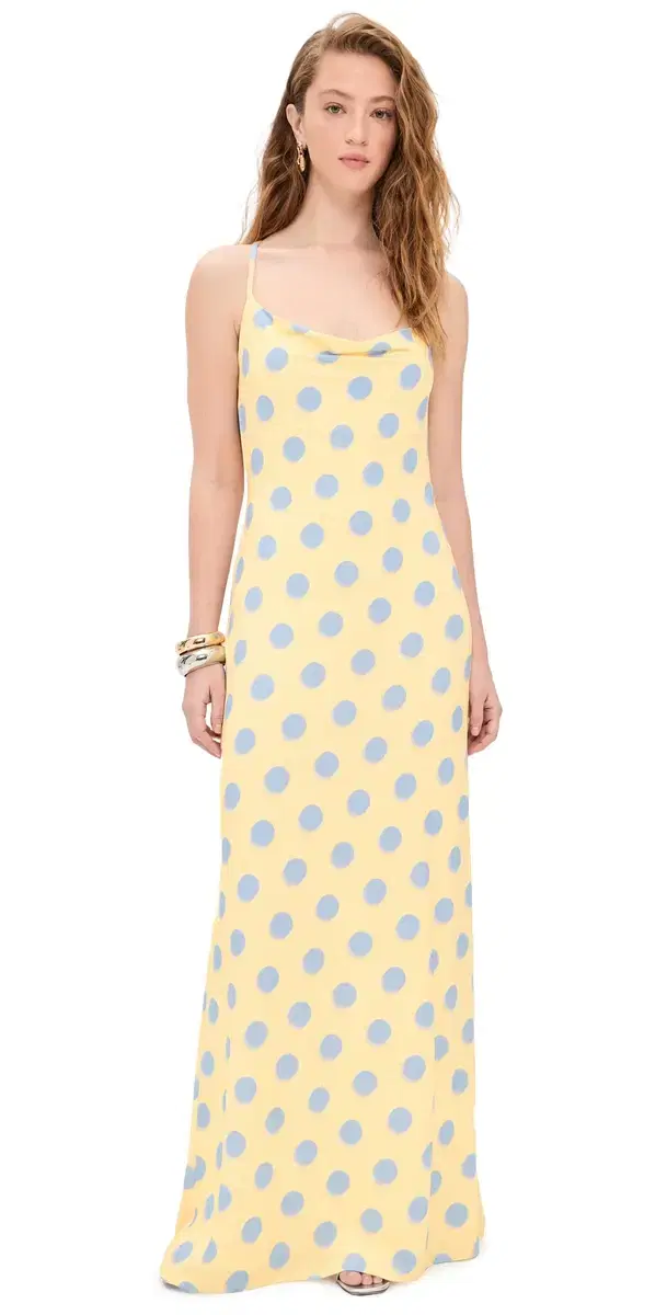 Kim Dress + Hair Wrap Set Butter Blue Dot