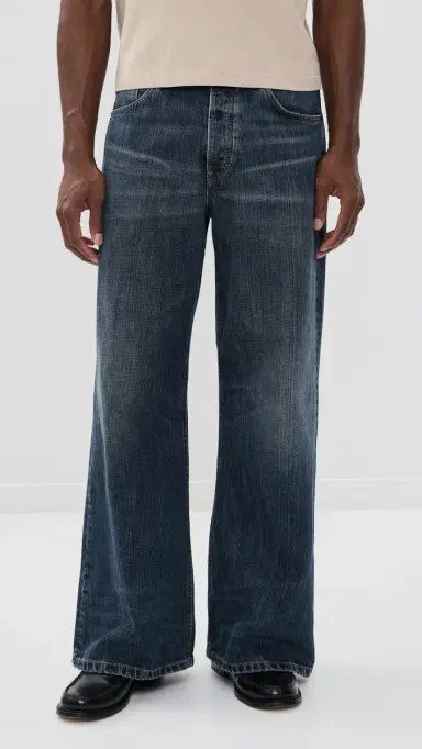 Jeanerica Gion Loose Flare Jeans Dark Blue Righe | Thumbnail 2
