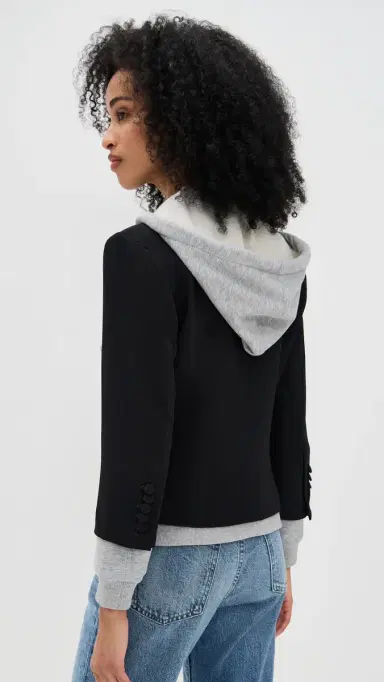 Cinq à Sept Zip Up Le Petit Khloe Blazer Black/Heather Grey 6 | Thumbnail 3 Cinq à Sept Zip Up Le Petit Khloe Blazer Black/Heather Grey 6 | Thumbnail 3