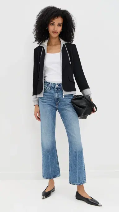 Cinq à Sept Zip Up Le Petit Khloe Blazer Black/Heather Grey 6 | Thumbnail 5 Cinq à Sept Zip Up Le Petit Khloe Blazer Black/Heather Grey 6 | Thumbnail 5