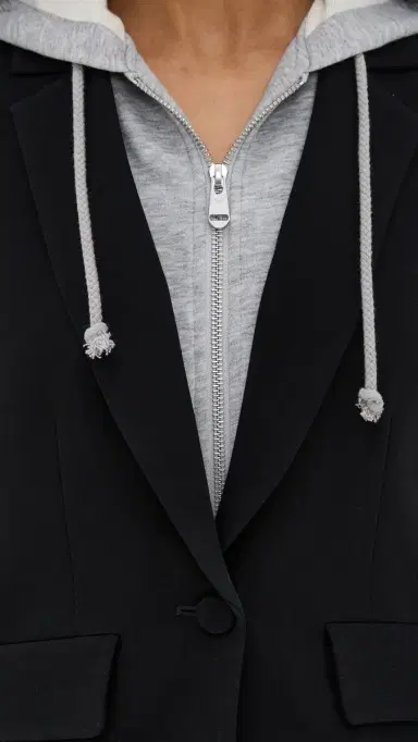 Cinq à Sept Zip Up Le Petit Khloe Blazer Black/Heather Grey 6 | Thumbnail 6 Cinq à Sept Zip Up Le Petit Khloe Blazer Black/Heather Grey 6 | Thumbnail 6