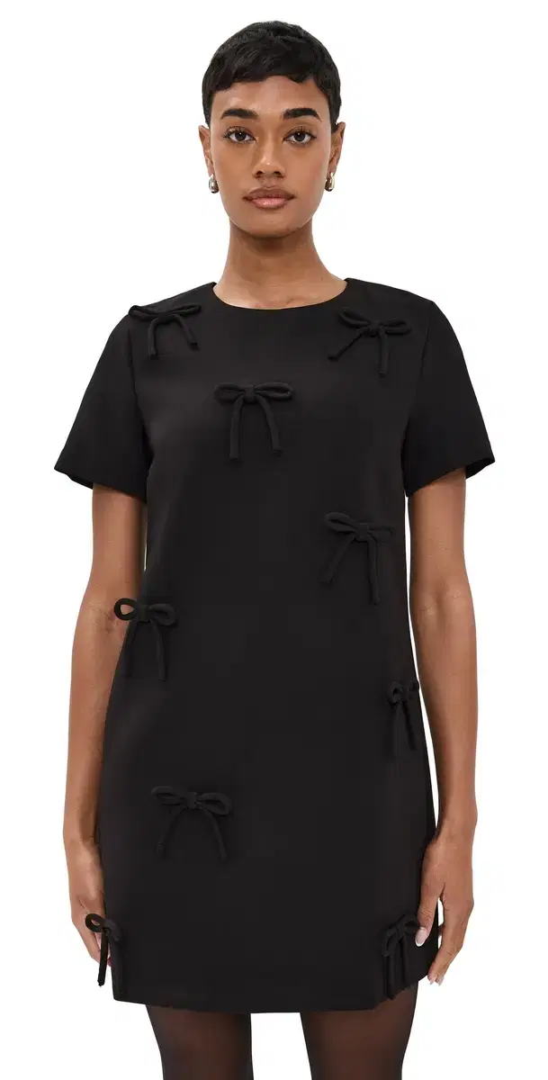 English Factory Bow Detailed ini Dress Black
