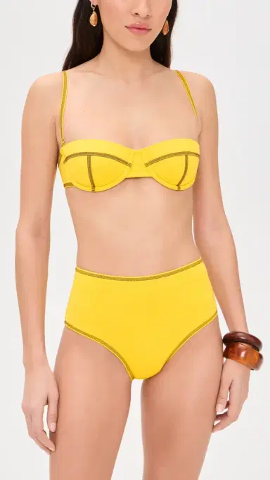 Staud Devon High Rise Bikini Bottoms Sunshine L | Thumbnail 4
