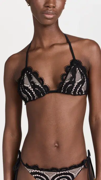 PQ Swim Lace Triangle Bikini Top Midnight D | Thumbnail 2 PQ Swim Lace Triangle Bikini Top Midnight D | Thumbnail 2