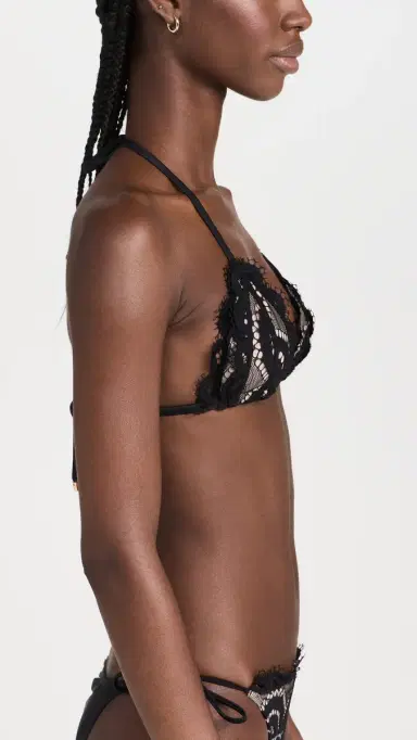 PQ Swim Lace Triangle Bikini Top Midnight D | Thumbnail 4 PQ Swim Lace Triangle Bikini Top Midnight D | Thumbnail 4