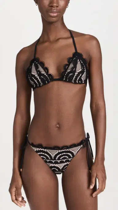 PQ Swim Lace Triangle Bikini Top Midnight D | Thumbnail 5 PQ Swim Lace Triangle Bikini Top Midnight D | Thumbnail 5