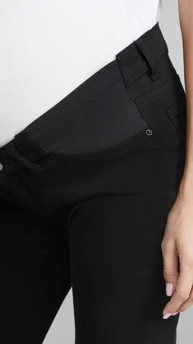 DL1961 Patti Straight Maternity Ankle Jeans Black 26 | Thumbnail 6