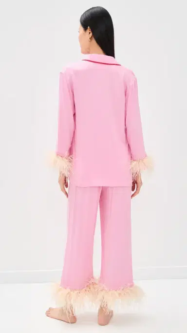 Sleeper Party Pajama Set with Detachable Feathers Pink | Thumbnail 3 Sleeper Party Pajama Set with Detachable Feathers Pink | Thumbnail 3
