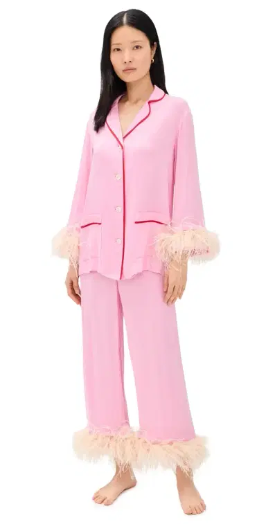Sleeper Party Pajama Set with Detachable Feathers Pink | Thumbnail 1 Sleeper Party Pajama Set with Detachable Feathers Pink | Thumbnail 1