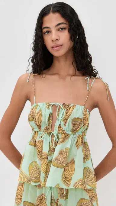 Ulla Johnson Tallulah Coverup Top Water Blossoms M | Thumbnail 2