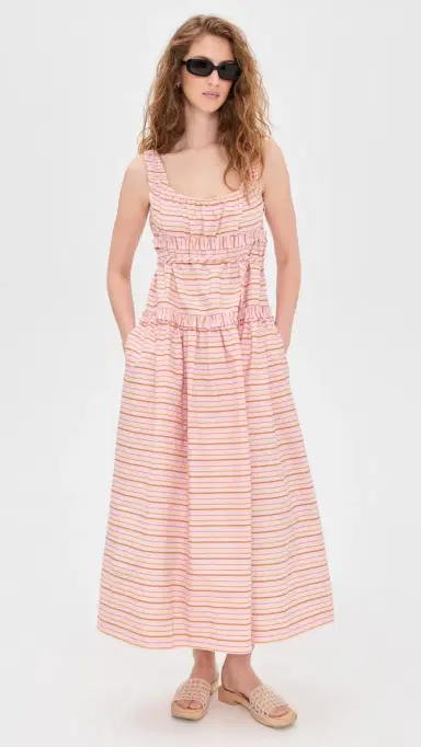 Lee Mathews Marie Dress Pink Stripe 1 | Thumbnail 2