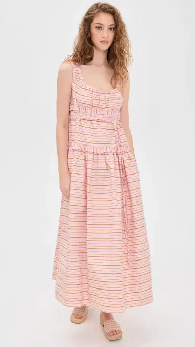 Lee Mathews Marie Dress Pink Stripe 1 | Thumbnail 5
