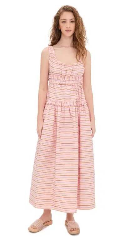 Lee Mathews Marie Dress Pink Stripe 1 | Thumbnail 1