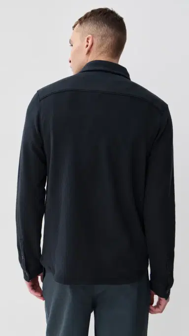 Vince Solid Knit Shirt Coastal | Thumbnail 3 Vince Solid Knit Shirt Coastal | Thumbnail 3
