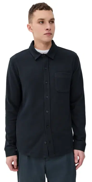 Vince Solid Knit Shirt Coastal | Thumbnail 1 Vince Solid Knit Shirt Coastal | Thumbnail 1