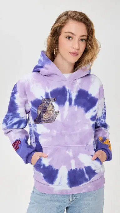 DANNIJOPRO Los Angeles Lakers Tie Dye Hoodie Purple | Thumbnail 2