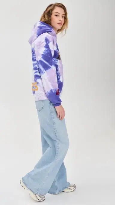 DANNIJOPRO Los Angeles Lakers Tie Dye Hoodie Purple | Thumbnail 4