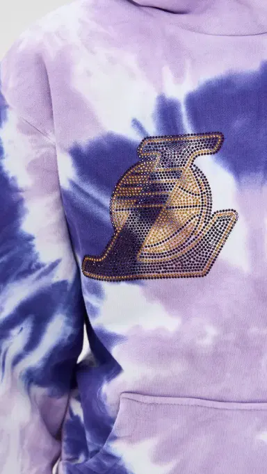 DANNIJOPRO Los Angeles Lakers Tie Dye Hoodie Purple | Thumbnail 6