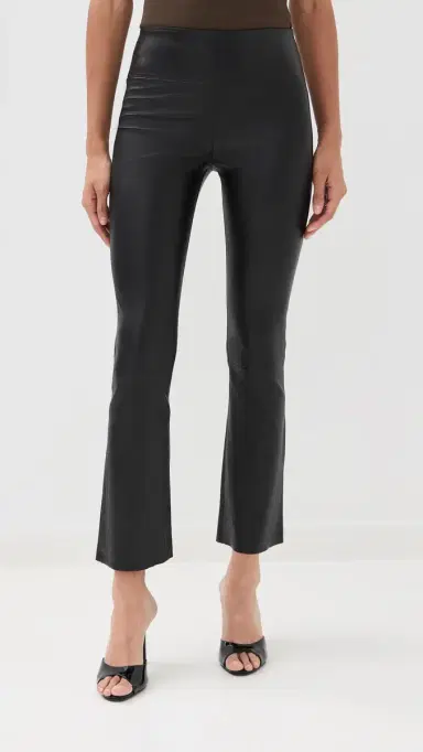 Sprwmn High Waist Leather Ankle Flare Leggings | Thumbnail 3 Sprwmn High Waist Leather Ankle Flare Leggings | Thumbnail 3