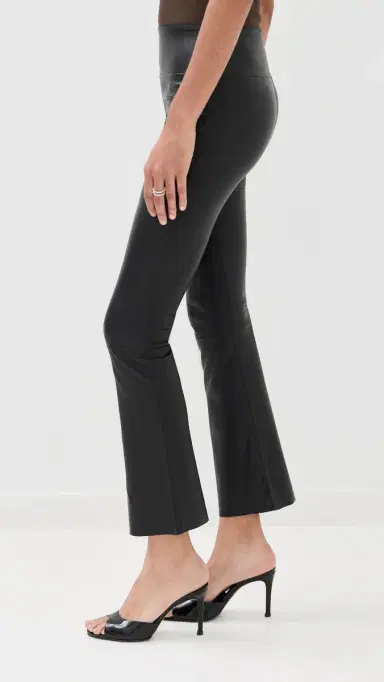 Sprwmn High Waist Leather Ankle Flare Leggings | Thumbnail 5 Sprwmn High Waist Leather Ankle Flare Leggings | Thumbnail 5