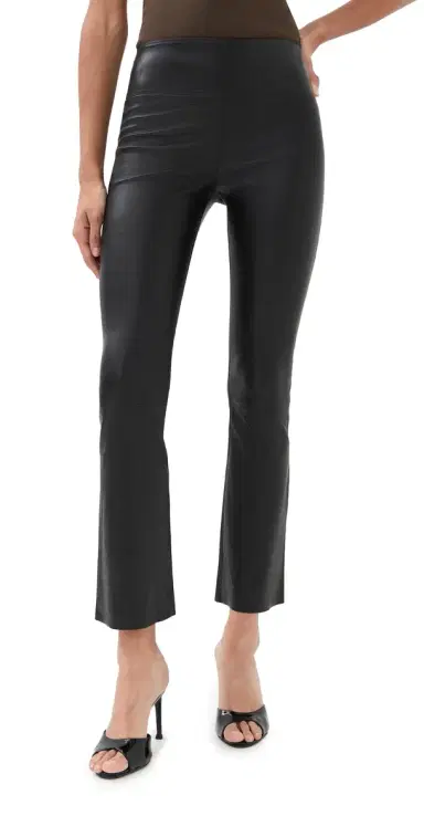 Sprwmn High Waist Leather Ankle Flare Leggings | Thumbnail 1 Sprwmn High Waist Leather Ankle Flare Leggings | Thumbnail 1