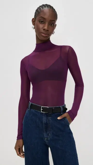 LE BOP Margot Thong Bodysuit Plum L | Thumbnail 2 LE BOP Margot Thong Bodysuit Plum L | Thumbnail 2