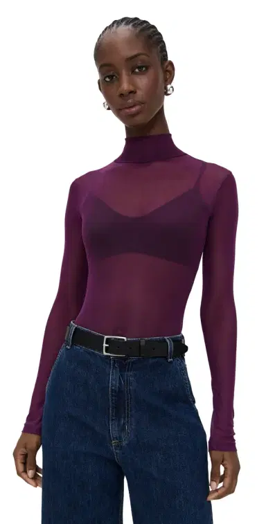 LE BOP Margot Thong Bodysuit Plum L | Thumbnail 1 LE BOP Margot Thong Bodysuit Plum L | Thumbnail 1