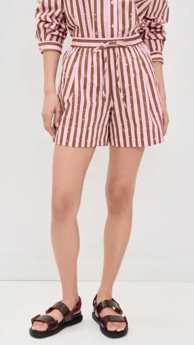 Essentiel Antwerp Jeeuw Rhinestone Mini Shorts Combo1 Young Rose 38 | Thumbnail 2