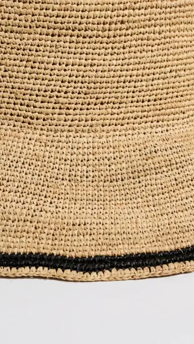 Hat Attack Stripe Edge Modern Crochet Bucket Hat Natural/Black One Size | Thumbnail 4