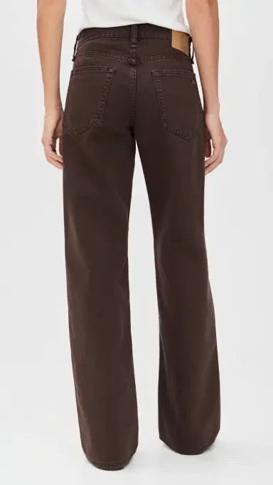 rag & bone Saige Low-Rise Full Straight Jeans Dark Brown | Thumbnail 3