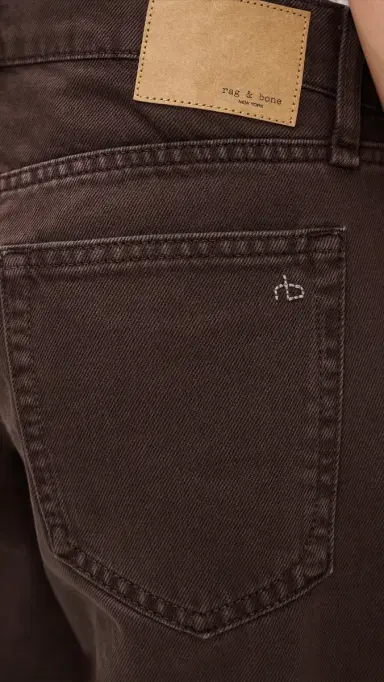 rag & bone Saige Low-Rise Full Straight Jeans Dark Brown | Thumbnail 6