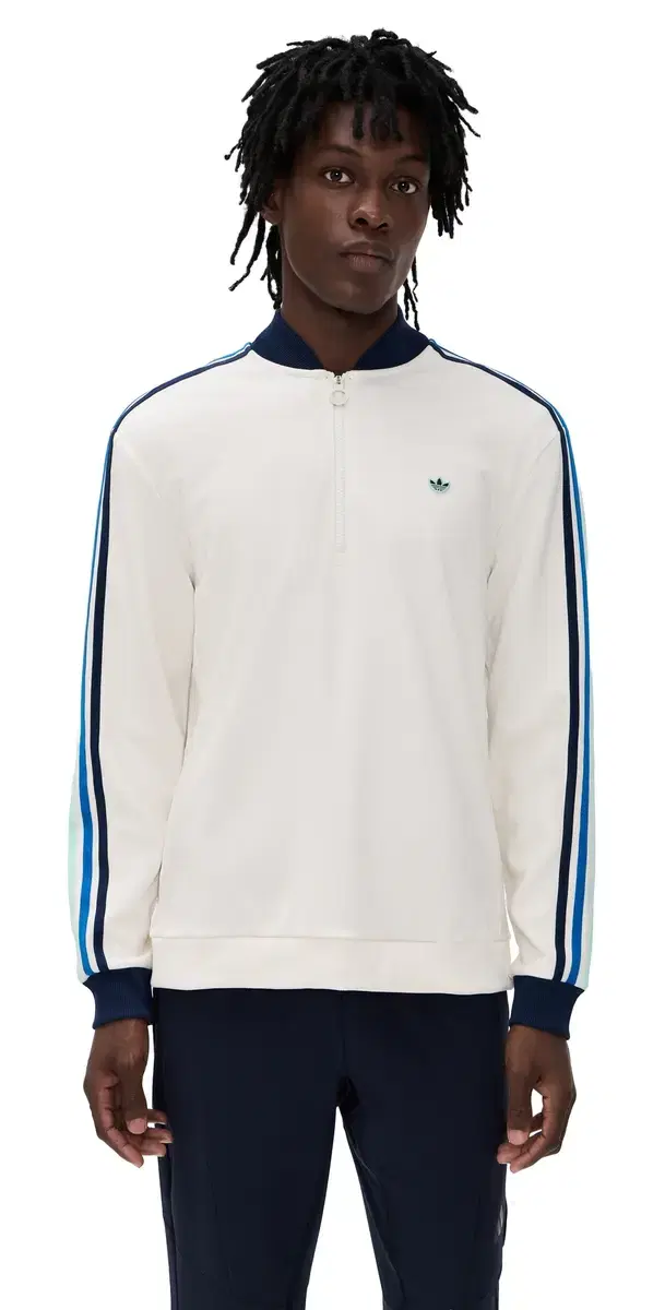 Adidas Golf Originals 3-tripe 1/4 Zip Chalk White/Night Indigo