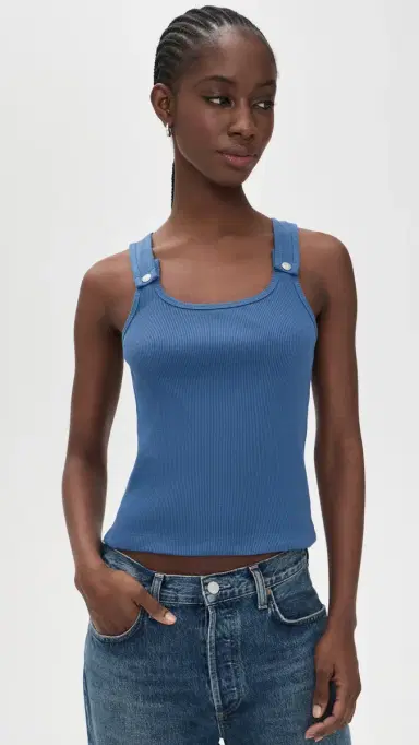 STILL HERE Snap Tank Top Blue L | Thumbnail 2 STILL HERE Snap Tank Top Blue L | Thumbnail 2