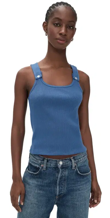 STILL HERE Snap Tank Top Blue L | Thumbnail 1 STILL HERE Snap Tank Top Blue L | Thumbnail 1