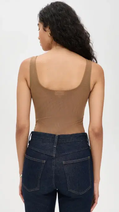 L'Agence Kalea Scoop Neck Tank Thong Bodysuit Dark Macchiato L | Thumbnail 3