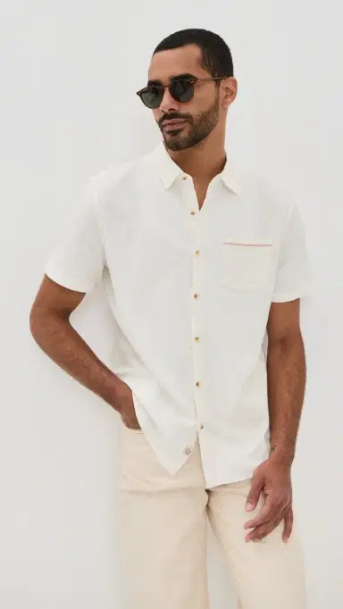 Marine Layer Classic tretch elvage Shirt Natural | Thumbnail 2